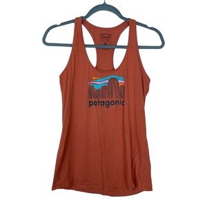 PATAGONIA Spell Out Graphic Racer Back Regular Fit Tank Top Size Small